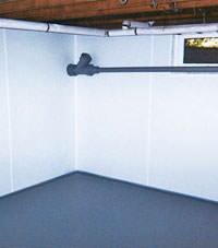 Plastic basement wall panels installed in a Pawtucket, Massachusetts and Rhode Island home