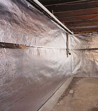 Radiant heat barrier and vapor barrier for finished basement walls in Pawtucket, Massachusetts and Rhode Island